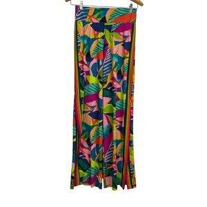 Trina Turk Rainforest Beach Pants Womens Small Multicolor Pull On Swim Tropical